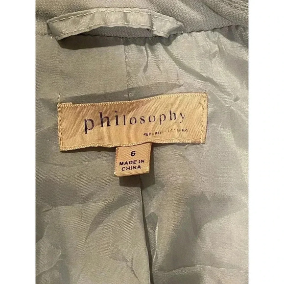 Philosophy Woman’s Light Blue Open Front Blazer Size 6 Business‎ Casual - Picture 8 of 8